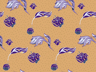 Poster - Bright color beautiful background. Tileable images from  colors and  herbs. Summer theme pattern.
