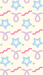 Poster - Bright color beautiful background. Tileable images from  geometric shapes and  symbols. Summer theme pattern.
