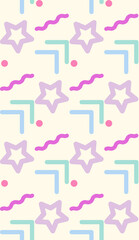 Poster - Bright color beautiful background. Tileable images from  geometric shapes and  symbols. Summer theme pattern.
