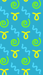 Poster - Bright color beautiful background. Tileable images from  geometric shapes and  symbols. Summer theme pattern.
