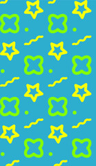 Fototapete - Bright color beautiful background. Tileable images from  geometric shapes and  symbols. Summer theme pattern.

