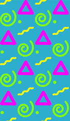 Poster - Bright color beautiful background. Tileable images from  geometric shapes and  symbols. Summer theme pattern.
