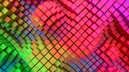 Poster - Abstract colorful background with cubic shapes.
