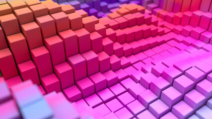 Poster - Abstract colorful background with cubic shapes.