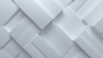 Wall Mural - Abstract white background with geometric box shapes.