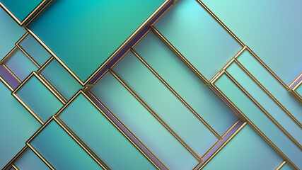 Poster - Abstract pearlescent background. Geometric random boxes.