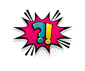 Wall Mural - comic text question speech bubble pop art style