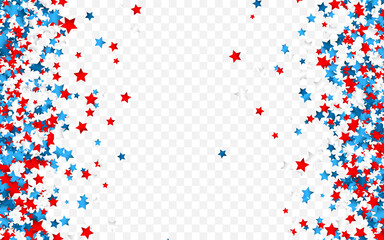 celebration confetti in national colors of usa. holiday confetti in us flag colors. 4th july indepen