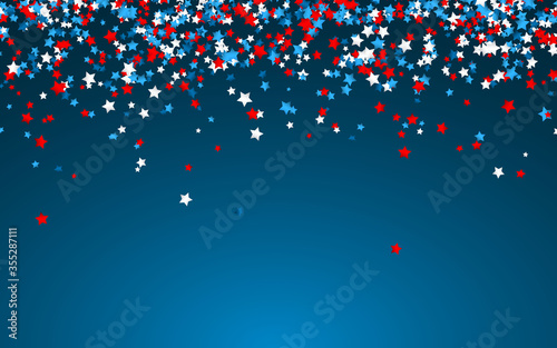 Fotografía Celebration confetti in national colors of USA