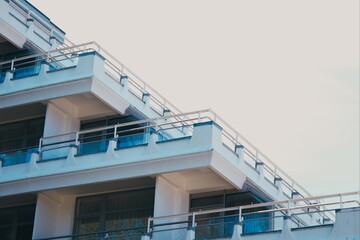 building under construction,glass facade of a multi-storey building