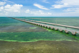 Seven Mile Bridge Florida Keys USA shot with aerial drone