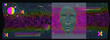 Artificial or machine intelligence concept. 3D silhouette of human head extruded from lines looking like graph of a function. Generative computer art.
