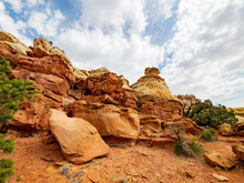 Beautiful Landscape Along The Cassidy Arch Trail Of Capitol Reef National Park