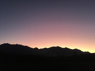 sunset in the mountains