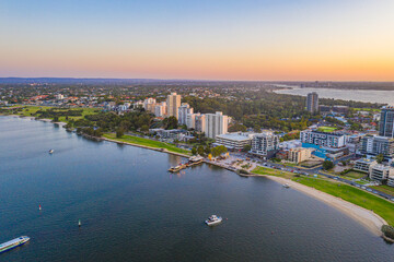 Wall Mural - Sunset view of South Perth, Australia