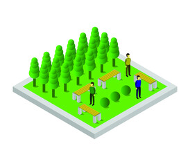 Canvas Print - isometric park