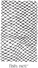 simple hand drawn fish net vector doodle illustration, nautical theme pattern background
