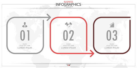 Fototapete - Infographic business horizontal timeline process chart template. Vector modern banner used for presentation and workflow layout diagram, web design. Abstract elements of graph options.