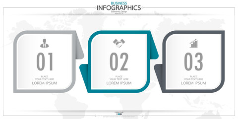 Fototapete - Infographic business horizontal timeline process chart template. Vector modern banner used for presentation and workflow layout diagram, web design. Abstract elements of graph options.