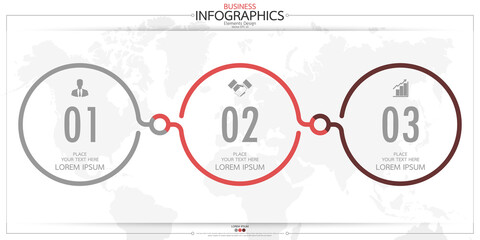Fototapete - Infographic business horizontal timeline process chart template. Vector modern banner used for presentation and workflow layout diagram, web design. Abstract elements of graph options.