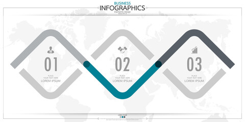 Fototapete - Infographic business horizontal timeline process chart template. Vector modern banner used for presentation and workflow layout diagram, web design. Abstract elements of graph options.