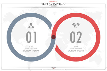 Fototapete - Infographic business horizontal timeline process chart template. Vector modern banner used for presentation and workflow layout diagram, web design. Abstract elements of graph options.