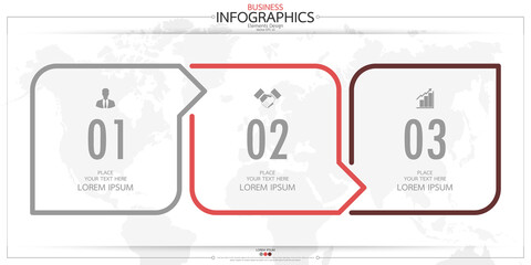 Fototapete - Infographic business horizontal timeline process chart template. Vector modern banner used for presentation and workflow layout diagram, web design. Abstract elements of graph options.