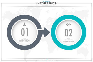 Fototapete - Infographic business horizontal timeline process chart template. Vector modern banner used for presentation and workflow layout diagram, web design. Abstract elements of graph options.