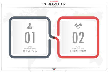 Fototapete - Infographic business horizontal timeline process chart template. Vector modern banner used for presentation and workflow layout diagram, web design. Abstract elements of graph options.