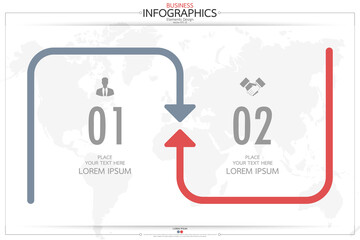 Fototapete - Infographic business horizontal timeline process chart template. Vector modern banner used for presentation and workflow layout diagram, web design. Abstract elements of graph options.