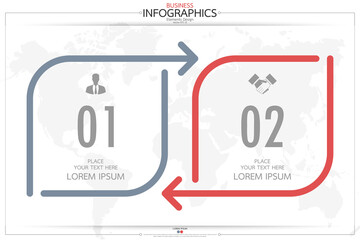Fototapete - Infographic business horizontal timeline process chart template. Vector modern banner used for presentation and workflow layout diagram, web design. Abstract elements of graph options.