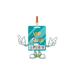 Poster - Cartoon drawing concept of VIP pass card showing cute wink eye