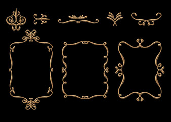 Wall Mural - 3d golden vintage embroidery pattern	
