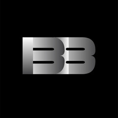 Initial letter BB uppercase modern and simple logo linked white colored, isolated in black background. Vector design template elements for company identity.