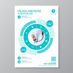 Corporate healthcare and medical cove a4 flyer design template for print