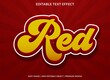 © Fuadi Alhusaini - red text effect template with 3d style and retro bold font concept use for brand label and logotype sticker