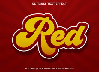 Poster - red text effect template with 3d style and retro bold font concept use for brand label and logotype 