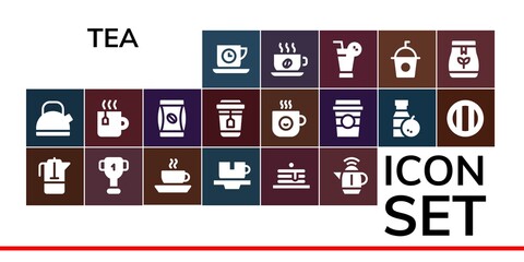 Poster - tea icon set