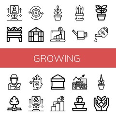 Sticker - growing icon set