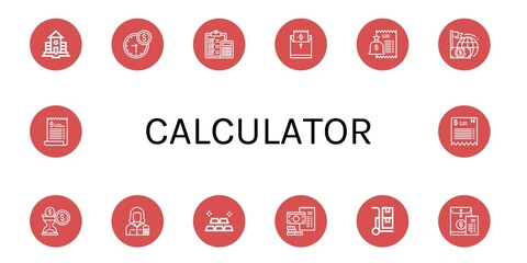 Wall Mural - Set of calculator icons