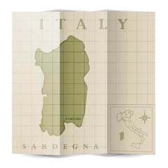 Wall Mural - Sardegna paper map