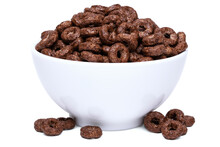 Chocolate Covered Rings Breakfast Cereals In Bowl