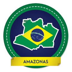 Canvas Print - amazonas map sticker