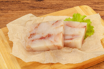 Raw pollock fish fillet for cooking