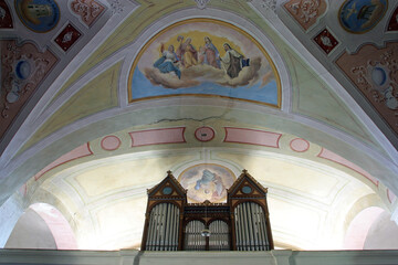 Organ in Franciscan Church Annunciation of the Virgin Mary in Klanjec, Croatia