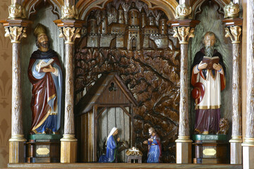 Birth of Jesus, main altar at St. Catherine of Alexandria Church in Stubicke Toplice, Croatia