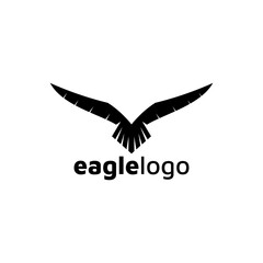 Eagle logo design vector template negative space. creative wild bird falcon hawk logotype concept icon