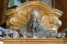 God The Father, Statue On The Main Altar In The Church Of Our Lady Of Lourdes And St. Joseph In The Barilovicki Leskovac, Croatia