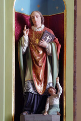 Saint Valentine, statue on the altar of Saint Anthony the Hermit in the parish church of Saint Nicholas in Donja Zelina, Croatia