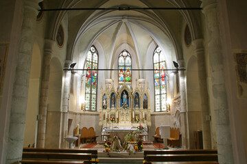 Main altar in Holy Trinity Parish Church in Donja Stubica, Croatia